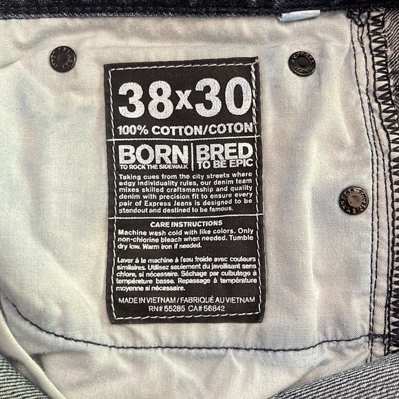Express slim fit boot cut jeans 38 x 30 - Picture 4 of 5